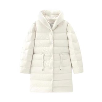 Woolrich Jassen, Dames, Wit, L, Polyester, Ellis Lange Jas