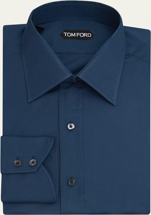 Tom Ford Mens Giza Cotton Poplin Solid Dress Shirt