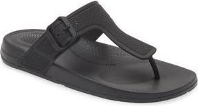 FitFlop iQushion Buckle Flip Flop in All Black at Nordstrom Rack, Size 8.5