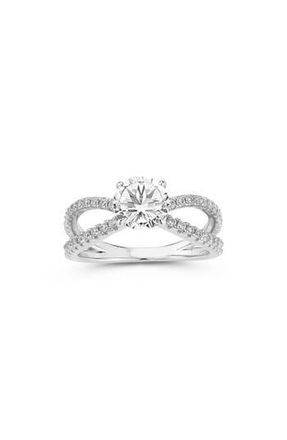 Glaze Jewelry Round Moissanite Caged Band Ring in Silver/Moissanite at Nordstrom Rack, Size 7