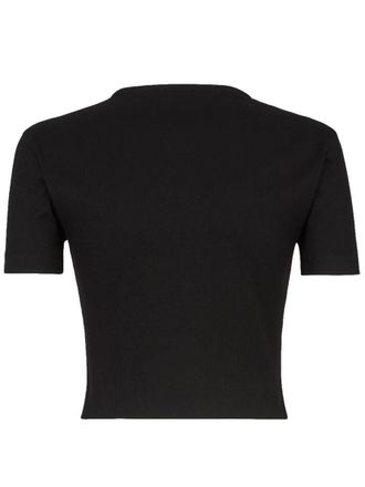 Fendi Logo-Embroidered Cotton T-Shirt - Black