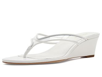 Veronica Beard Clea Wedge Thong Sandals Womens Sandals Clear/Coconut : 9.5 M, Leather