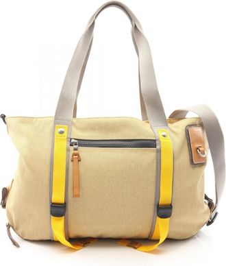 Loewe Beige Multi-Color Canvas Leather Handbag Tote Bag (Pre-Owned)