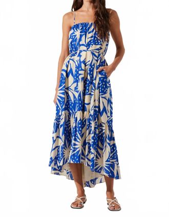 Astr Sarina Tiered Dress In Blue Tropical
