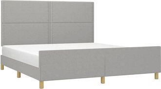 vidaXL Cama Sin Colch&oacute;n Tela Gris Claro 180x200 Cm Vidaxl