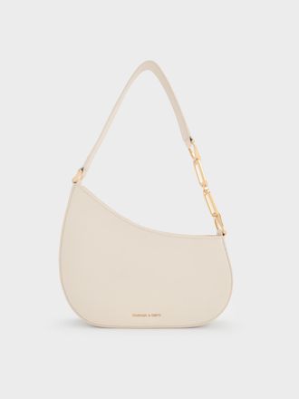 Charles & Keith Agatha Chain-Accent Shoulder Bag