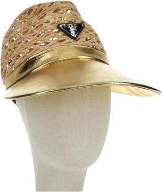Prada Pre-owned Accessories, female, Yellow, Size: ONE SIZE Pre-owned Fabric Hat