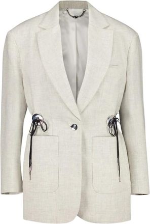 Paco Rabanne Gem&ecirc;leerde wollen blazer - Dames - Blazers - Beige - M - Wol - Jassen