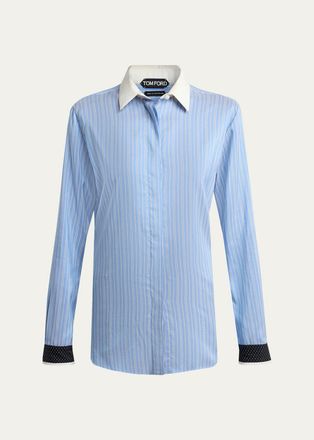 Tom Ford Striped Silk Button-Down Shirt
