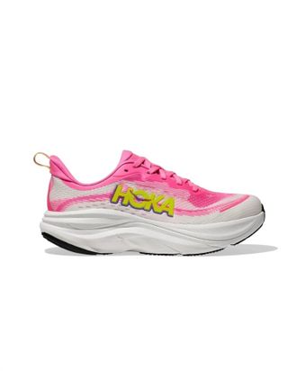 Hoka One One Womens Skyflow Running Shoes In Neon Rose/neon Citrus