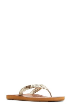 Roxy Lili III Flip Flop in Champagne at Nordstrom, Size 9