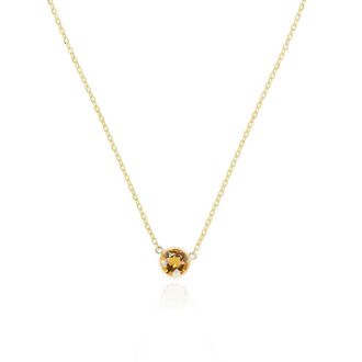 The Lovery Citrine Single Bezel Necklace