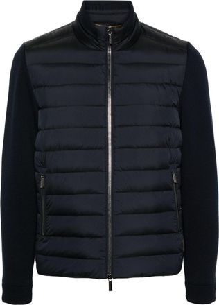 Moorer Cattaneo-S3C panelled jacket - men - Polyamide/Elastane/Polyurethane/Cotton/Polyamide/Real Feather Down - 54 - Blue