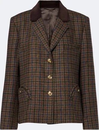 Blaz&eacute; Milano Blaz&eacute; Milano Amandira Shelley checked virgin wool blazer