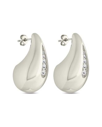 Sterling Forever CZ Callie Teardrop Polished Earrings