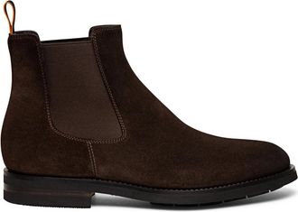 Santoni Soft Suede Chelsea Boot - Heren - Chelseaboots - Bruin - 40 1/2 EU - Leer - Schoenen
