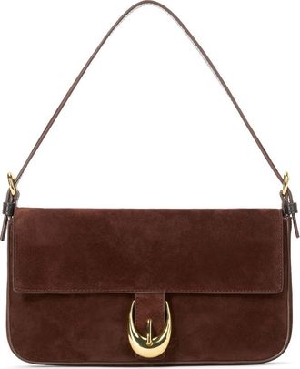 Staud Harlow Suede Shoulder Bag in Mahogany at Nordstrom