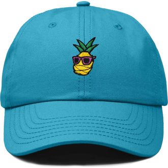 Dalix Pineapple Embroidered Dad Hat in Teal at Nordstrom