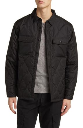 TAION Military Quilted Packable Water Resistant 800 Fill Power Down Shirt Jacket in Black at Nordstrom, Size Xx-Large