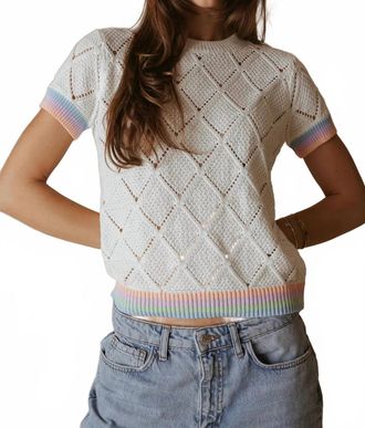 27 Miles Malibu Adriel Short Sleeve Top In Sherbet