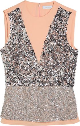 Paco Rabanne Sequin-embellished Satin top - Silver - 40 (UK12 / M)