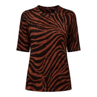 Max Mara T-Shirts, female, Multicolor, Size: M Printed Organza Sweater