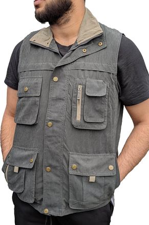 Generic Mens Safari Hiking Outdoor Fishing Walk Waistcoat Jacket Gilet Sleeveless (Dark Olive, 3XL, 3x_l)