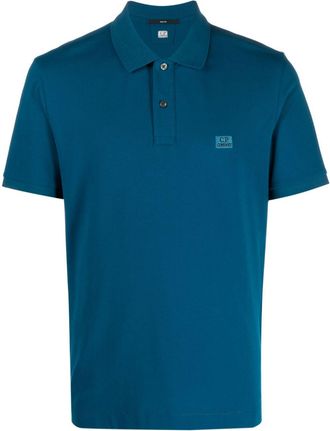 C.P. Company logo-patch cotton polo shirt - men - Cotton/Elastane - S - Blue