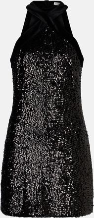 SIMKHAI Miniabito Isla con paillettes e scollo allamericana