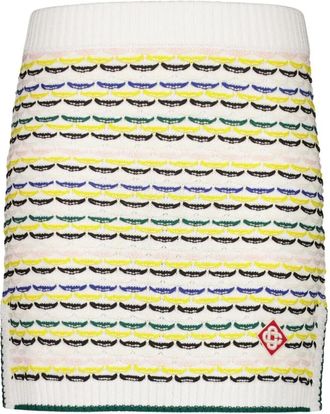 Casablanca Cotton Tuck Stitch Knit Mini Skirt - Dames - Korte rokken - Veelkleurig - M - Katoen - Rokken