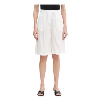 Patrizia Pepe Poplin Bermuda Shorts - Dames - Korte Broeken - Wit - M - Katoen - Korte Broeken