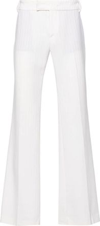 Roberto Cavalli flared virgin wool trousers - men - Viscose/Virgin Wool - 50 - White
