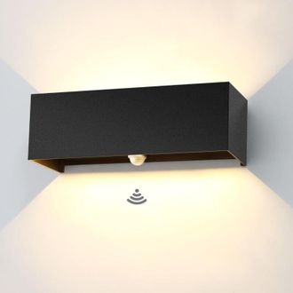 OEM Aplique Led De Pared Para Exterior De 30 W Con Sensor De Movimiento, L&aacute;mpara De Pared Exterior De Aluminio Ajustable, Color Negro 3000 K, Resistente A