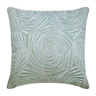 OEM Funda De Almohada Cuadrada De Seda Azul Claro Con Estampado Franc&eacute;s De Rosas Zardozi De 45x45 Cm (18x18 Pulgadas), Dise&ntilde;o Floral De Estilo Victoriano