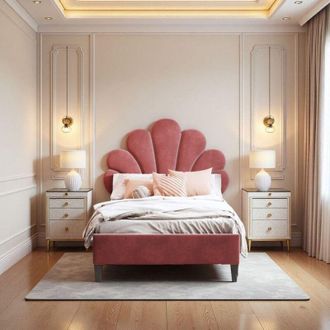 OEM Cama Infantil - Burdeos 90x200cm - Terciopelo Antirayaduras - Montaje R&aacute;pido - Ahorro De Espacio