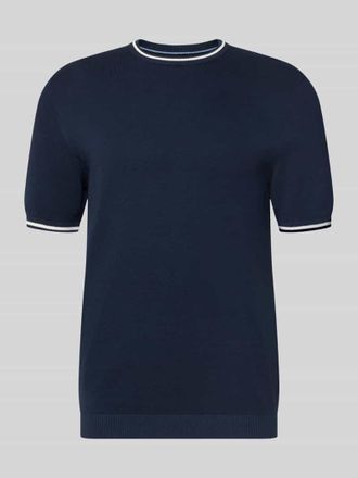 Christian Berg Regular Fit T-Shirt in Strick-Optik in Marine, Gr&ouml;&szlig;e 3XL