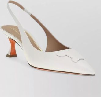 Santoni leather slingback mid heel pumps