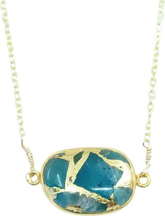 A Blonde and Her Bag Mrs. Parker Necklace in Teal Mojave Copper Turquoise