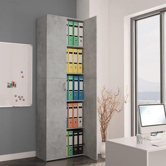 Berkfield Home Office Cabinet Concrete Grey 60x32x190 cm Engineered Wood | Size: 60 x 32 x 190 cm