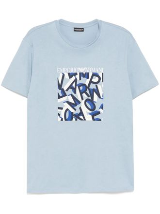 Emporio Armani logo print T-shirt - Blue