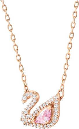 Swarovski Dames Zwaan Ketting Roze Swan 5469989 - Dames - Kettingen - Roze - ONE Size - Accessoires