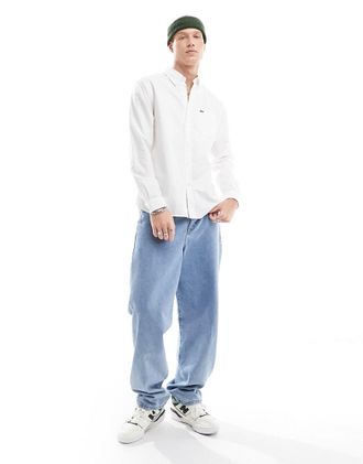 Lacoste Camicia Oxford classica a maniche lunghe bianca-Bianco