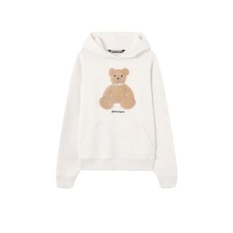 Palm Angels Hoodies, male, White, Size: XS Bear Graphic Hoodie