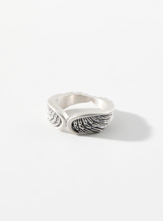 Serge DeNimes Mens Angel wing silver ring