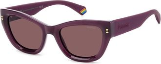 Polaroid Kersen Violet Gepolariseerde Zonnebril - Dames - Zonnebrillen - Bruin - 52 MM - Accessoires