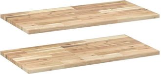 vidaXL Floating Shelves 2 pcs 60x40x2 cm Untreated Solid Wood Acacia Vidaxl