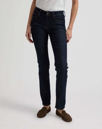 Lee Slim-fit-Jeans LEE Lee Jeans Elly, Damen, Gr. 26, L&auml;nge 31, dunkelblau, Obermaterial: 84% Baumwolle CO. 14% Polyester PES. 2% Elasthan EL., Jeans Slim