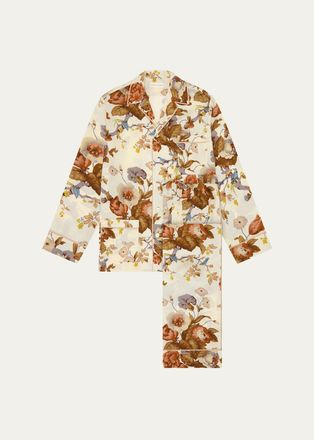 Olivia Von Halle Yves Floral-Print Silk Satin Pajama Set
