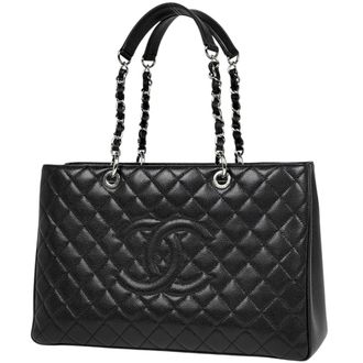 Chanel Black Grained Calfskin Tote Bag (Pre-Owned)