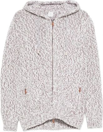 Eleventy Hooded Zip Knit Sweatshirt - Heren - Vesten - Grijs - M - Truien & Vesten